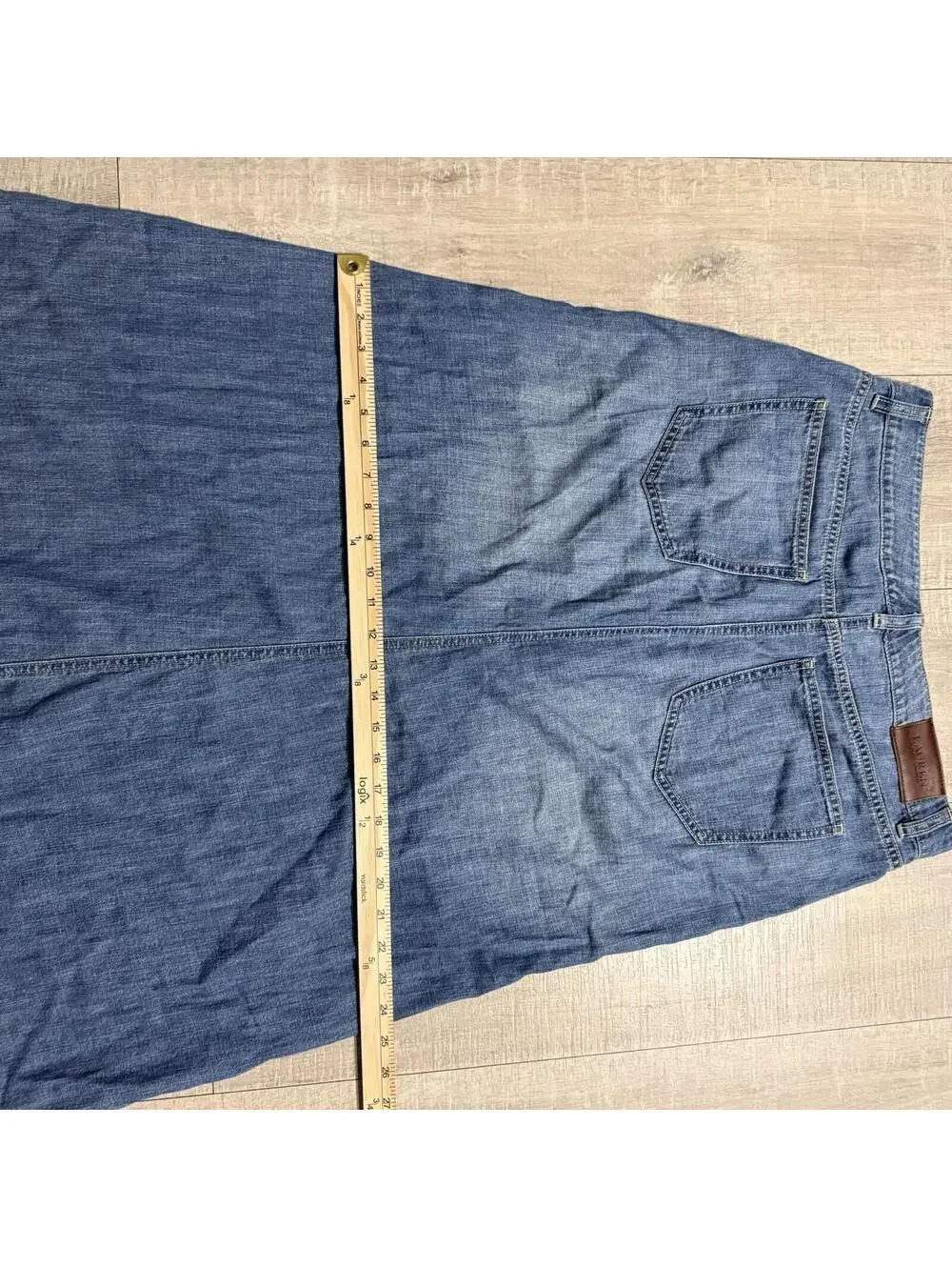 Vintage Lauren Ralph Lauren Y2K Women's 8 Denim Maxi Skirt Western Cottage Blue - Picture 9 of 9
